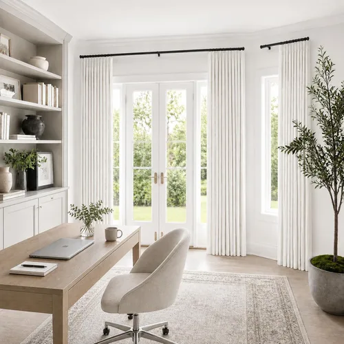 Vista 8 de Topfinel - Cortinas opacas plisadas de 96 pulgadas para dormitorio, 2 paneles Natural