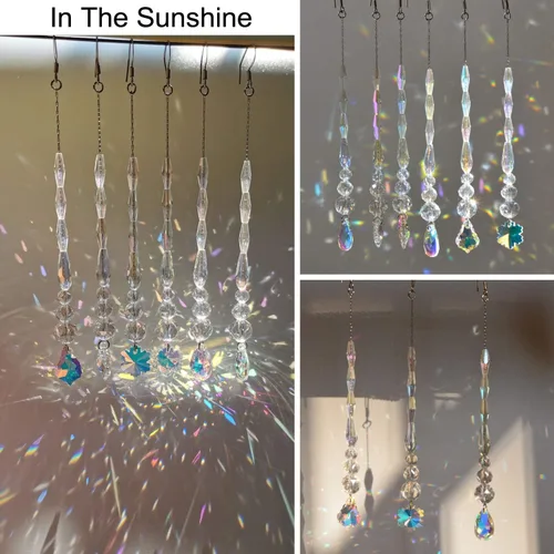 Vista 5 de Adornos de cristal colgantes de cristal para Navidad, boda, decoración del hogar, 6