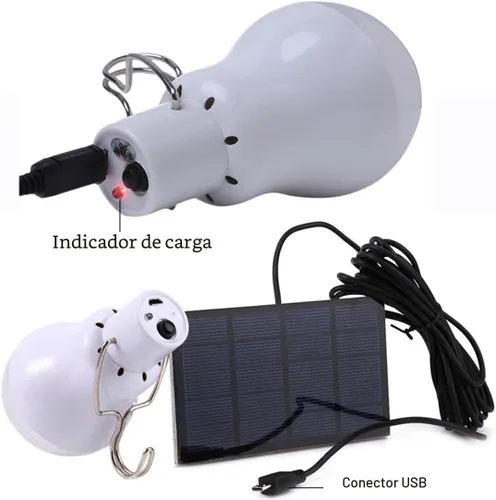 Vista 7 de Lámpara de energía solar, luces LED portátiles, panel de energía solar, iluminación LED para campamento, tienda de campaña, pesca nocturna, luces