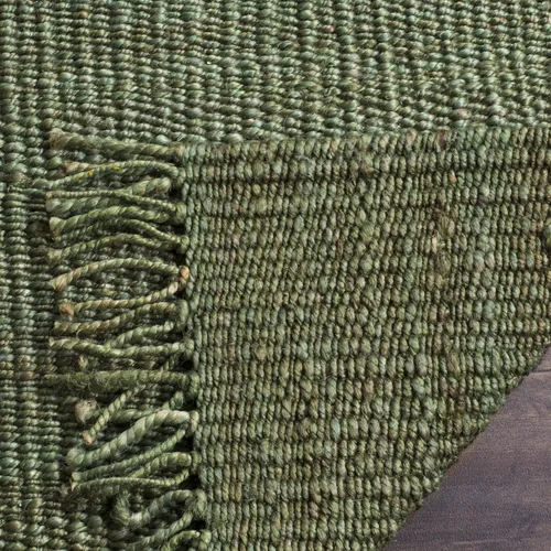 Vista 4 de SAFAVIEH Natural Fiber Collection - Alfombra decorativa de 2 x 3 pies, color verde, hecho a mano con flecos de yute tejido, ideal para zonas de alto
