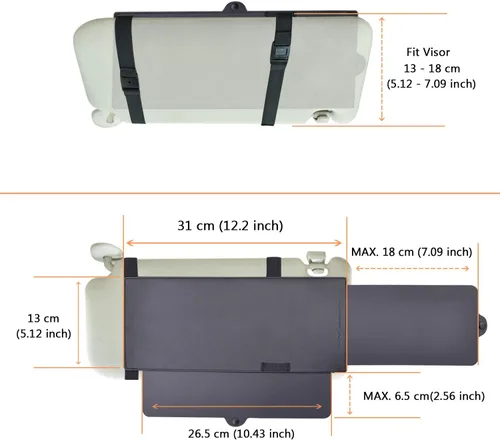 Vista 6 de Extensor de visera de automóvil, extensor de parasol para parabrisas y ventana lateral (negro)