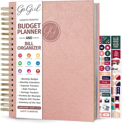 Vista 7 de GoGirl Planificador de presupuesto y organizador mensual de facturas, libro financiero mensual con bolsillos. Cuaderno de seguimiento de gastos