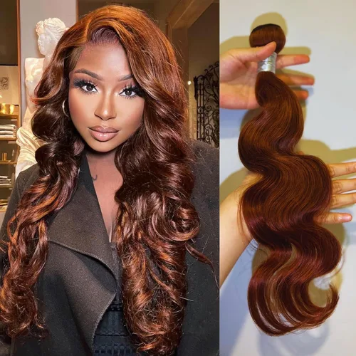 Vista 18 de Black Mix Blue Highlight Bundle Cabello humano ondulado 14 16 18 IN
