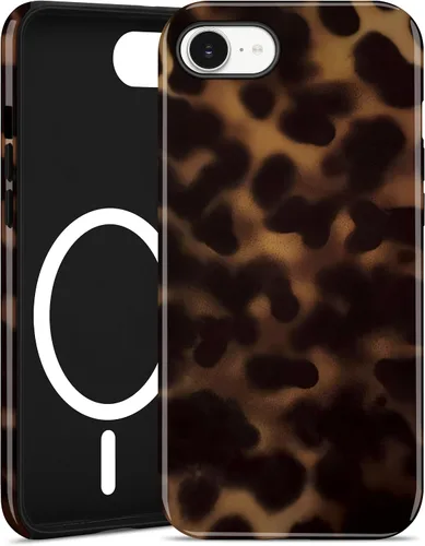 Vista 67 de Jusy Compatible con MagSafe Brown Tortoise Shell Print Phone Case para iPhone 7/8/SE, funda protectora magnética de lujo de TPU suave