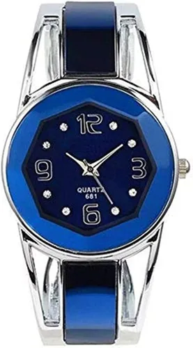 Vista 15 de ele ELEOPTION Reloj de pulsera para mujer, pulsera de cuarzo con esfera redonda de diamantes de imitación, correa de acero inoxidable, con caja