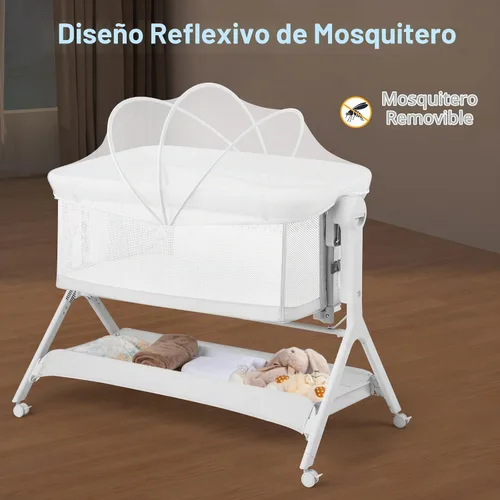 Vista 5 de INFANS - Moisés de bebé 5 en 1 con mecedora manual suave Gris claro