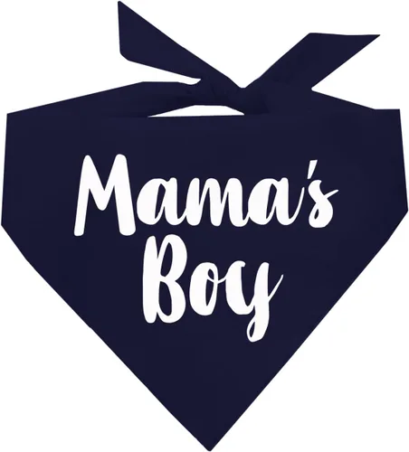 Vista 11 de Mama's Boy Bandana para perro 100% algodón triángulo ajustable Hecho en Estados Unidos Día de San Valentín Negro, XS (6)