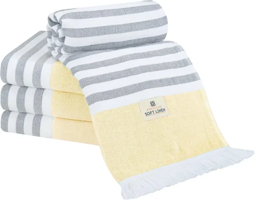 Vista 12 de American Soft Linen Toallas de playa peshtemal turcas 100% algodón, tamaño 35 x 60 pulgadas, paquete de 4 toallas de natación para toallas de playa