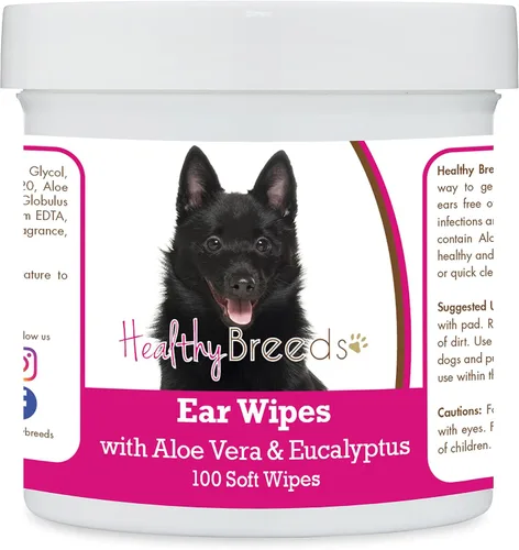 Vista 87 de Healthy Breeds Affenpinscher Toallitas de limpieza de oídos con aloe y eucalipto para perros, 100