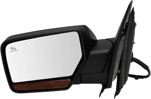 Vista 136 de TRQ Espejo plegable con calefacción eléctrica del lado del conductor con indicador de punto ciego pintura a juego negro liso compatible con Kia