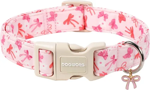 Vista 145 de DOGWONG Collar para perro de San Valentín, collar ajustable de algodón con corazón de caramelo azul, perfecto para perros pequeños a medianos