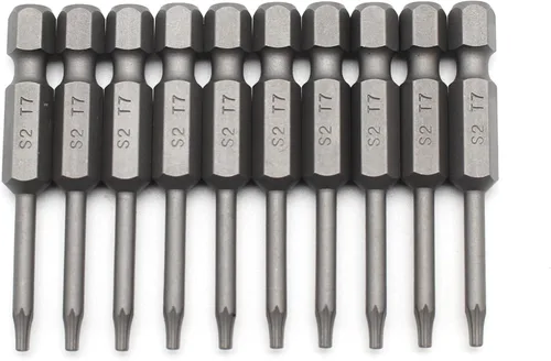 Vista 18 de TMAX Juego de puntas de destornillador de cabeza de estrella T6 Torx de 25 piezas, acero S2 de 6 puntos T-6 puntas de inserción de destornillador