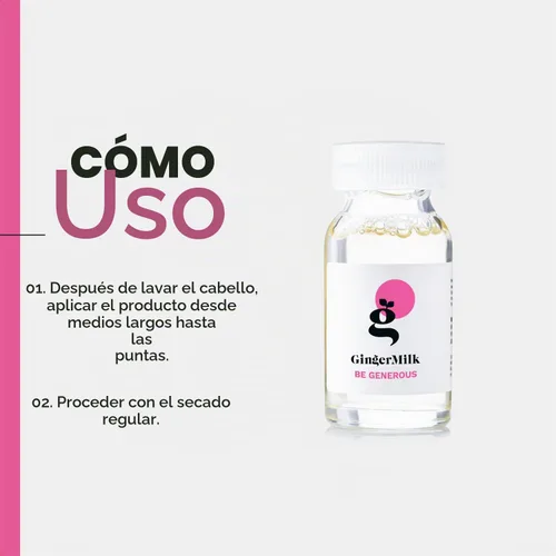 Vista 5 de Ampollas nutritivas para el cabello con leche de jengibre con proteínas, 6