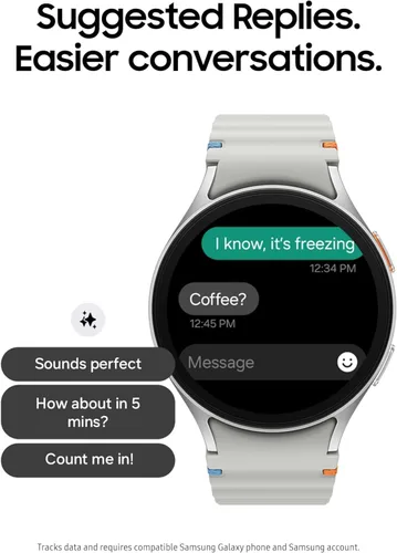 Vista 5 de Samsung Galaxy Watch 7 44mm GPS AI Smartwatch con puntuación de energía, consejos de bienestar, seguimiento de frecuencia cardíaca, monitor