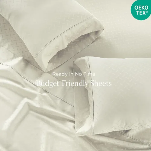 Vista 189 de Threadmill Juego de sábanas de algodón Twin Sábanas 100% algodón para cama tamaño Twin Juego de sábanas de satén jacquard damasco con bolsillo