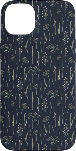 Vista 15 de Funda neutra Boho Dry Wildflower Meadow Botanical (azul marino) para iPhone 16