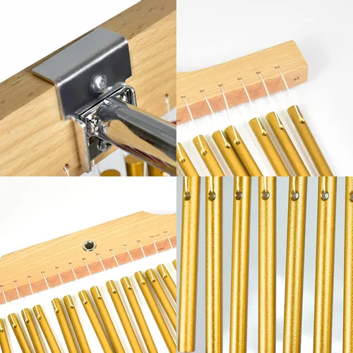 Vista 3 de ENNBOM Campanillas de barra con soporte ajustable para 25 notas 36 notas, campanillas de viento de una hilera, instrumento de percusión musical