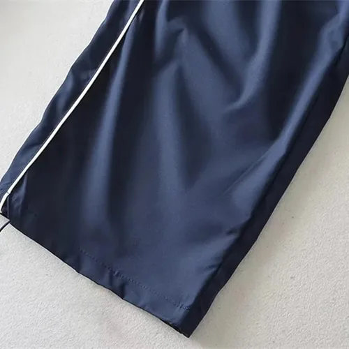 Vista 3 de Duyang Pantalones de paracaídas de pierna ancha para mujer, de cintura alta, rectos, Y2K