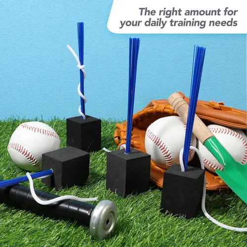 Vista 6 de Shappy 12 tapones de base de béisbol con borla, tapones de anclaje resistentes para campo de béisbol y accesorios de sóftbol
