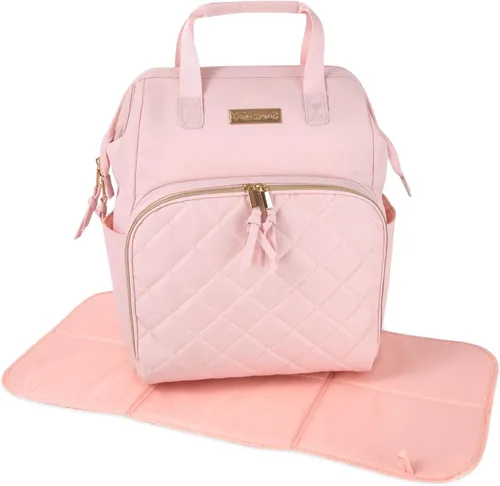 Vista 13 de Baby Essentials Super Cooler - Mochila de pañales con marco principal con cambiador, correas de cochecito, compartimento aislado para botella