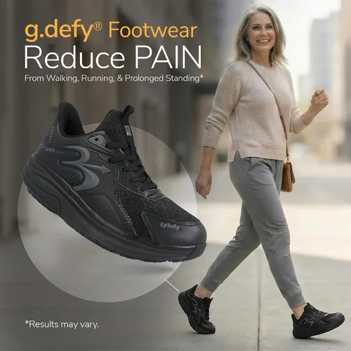 Vista 6 de Gravity Defyer G-Defy Energiya - Zapatillas de entrenamiento híbridas VersoShock Performance Absorción de Choques Negro