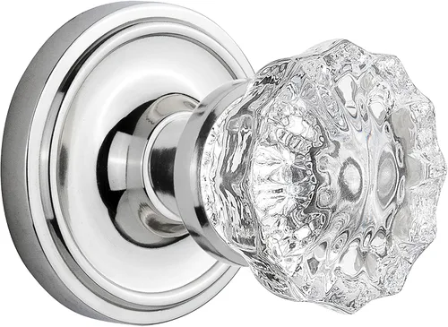 Vista 14 de Nostalgic Roseta clásica de almacén con pomo de puerta de cristal