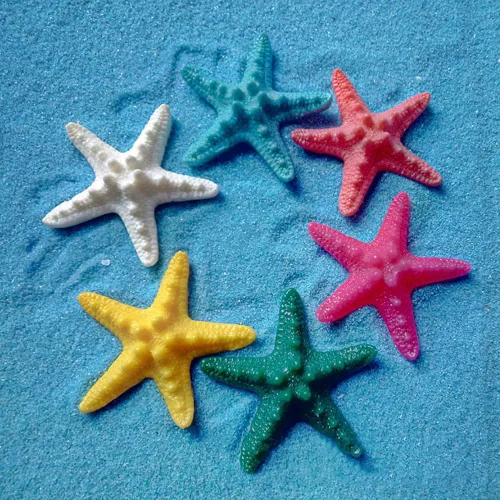 Vista 4 de Estatua de estrella de mar de resina para jardín de hadas, casa de muñecas, jardín al aire libre, decoración de pared para el hogar con temática