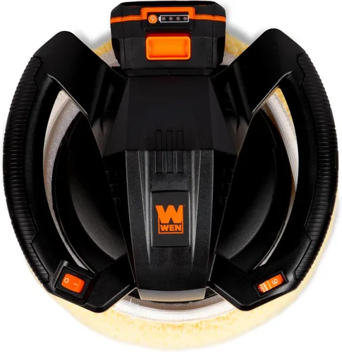 Vista 3 de WEN Kit de Pulidora y Encerradora Orbital Aleatoria Inalámbrica de 20V Máx de 10 Pulgadas con Batería de 2Ah, Cargador y Almohadillas (20870)