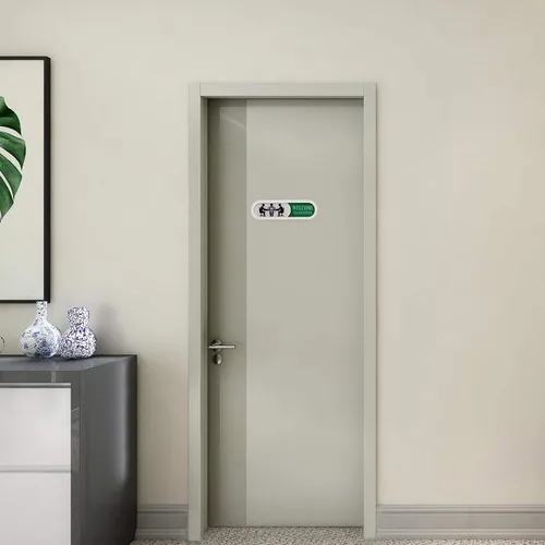 Vista 3 de Letrero de privacidad con texto en inglés «Do Not Disturb Welcome Please Knock», para oficina en casa, hoteles, sala de conferencias, letrero