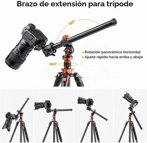 Vista 3 de K&F CONCEPT Brazo de extensión de trípode 11.8