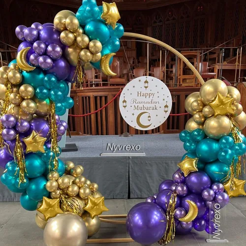Vista 10 de Decoraciones de fiesta de cumpleaños pirata, 142 piezas de guirnalda de globos dorados metálicos rojos, negros, kit de arco de arco de globos