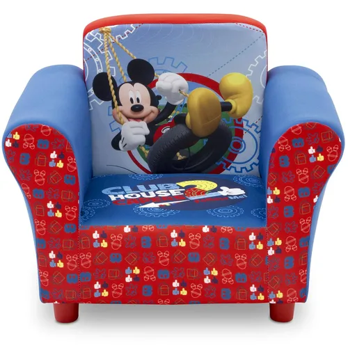 Vista 3 de Delta Children Silla tapizada, Disney Mickey Mouse y silla tapizada para niños, madera, Mickey Mouse de Disney