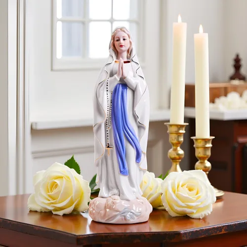 Vista 2 de MTME Figuras de porcelana, orando por ti, recuerdos, regalos de ceremonia, estatua para decoración del hogar.