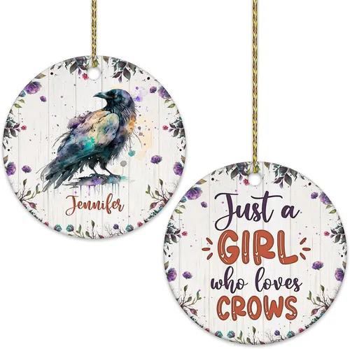 Vista 16 de Hyturtle Adorno de Navidad personalizado para amantes del panda rojo, adorno de cerámica con nombre personalizado de Just A Girl Who Loves Red