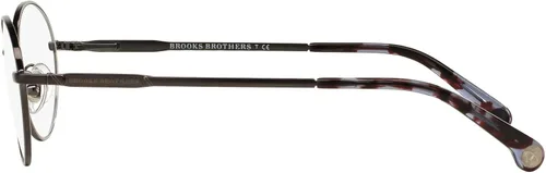 Vista 4 de Brooks Brothers BB1032 - Marcos redondos para anteojos recetados para hombre lente bronce cepilladodemostración 1890in Lente de metal cepilladoDemo