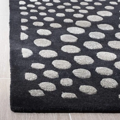 Vista 3 de SAFAVIEH Soho Collection SOH654A - Alfombra decorativa hecha a mano de lana y viscosa de 2 x 3 pies, color gris oscuro