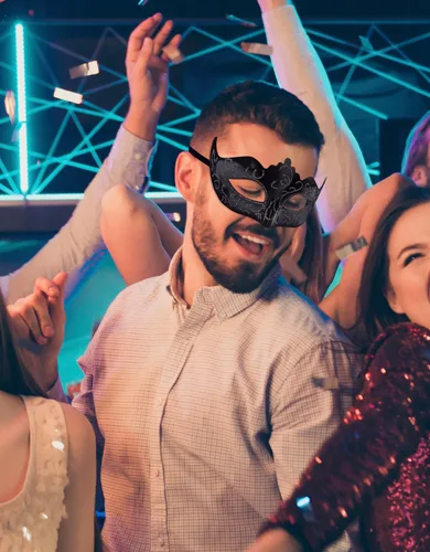 Vista 5 de Juego de Máscaras para Pareja de SIQUK, Máscara de Fiesta Veneciana, Máscara de Disfraz