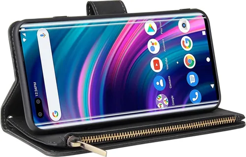 Vista 3 de Asuwish Funda compatible con BLU Bold N2, protector de pantalla de vidrio templado y funda de cuero con tapa para tarjetero, accesorios
