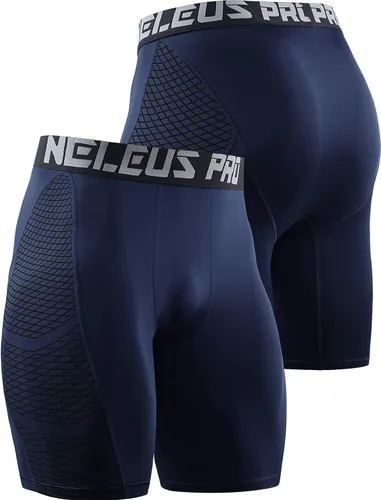 Vista 4 de NELEUS Paquete de 3 pantalones cortos de compresión para hombre