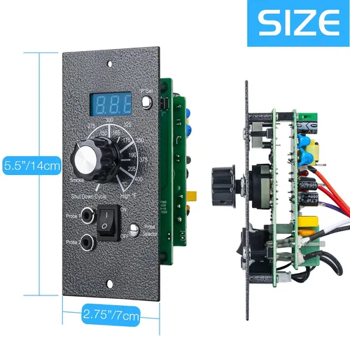Vista 3 de Controlador de Termostato Digital para Parrilla de Pellets de Madera Traeger Panel de Control Pro PID Tablero de Repuesto Piezas BAC365 Sensor RTD