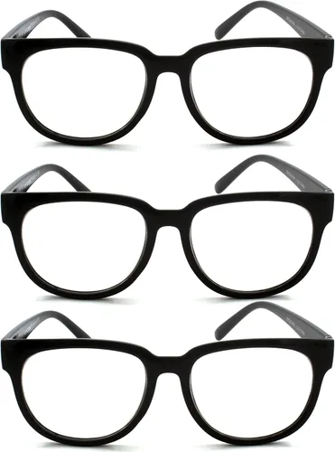 Vista 2 de Paquete de 3 lentes de lectura para mujer con marco de plástico elegante
