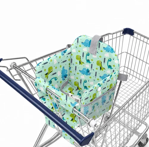 Vista 20 de Funda negra para carrito de compras para bebé, funda para silla alta 2 en 1, con arnés de seguridad, multifuncional, patrón de perro, fundas