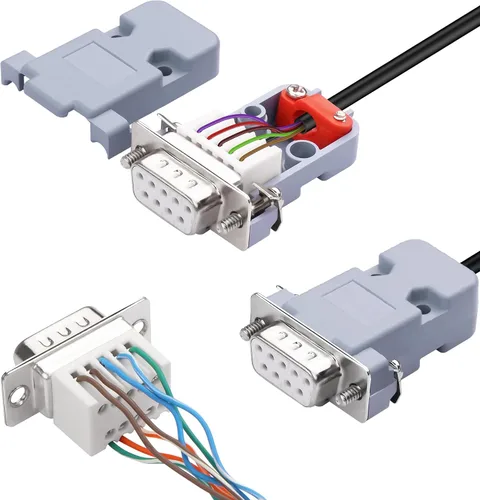 Vista 7 de YAODHAOD DB9 Breakout Conector sin soldadura, adaptador serie macho 9PIN RS232 a conector terminal módulo de señal con funda, destornillador