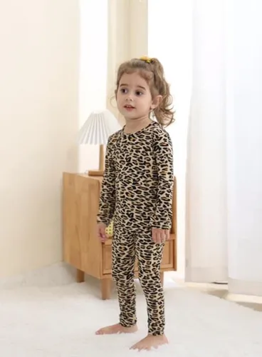 Vista 28 de GUISBY Conjunto de pijama de rayón de bambú para niños y niñas, ajuste cómodo, para uso diario, conjunto de pijama de 2 piezas