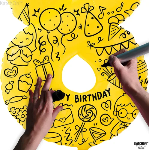 Vista 1211 de KatchOn Globo negro del número 1 de 40 pulgadas, globo de feliz cumpleaños Large Mylar Number One Balloon for 1st Birthday Decorations, Foil