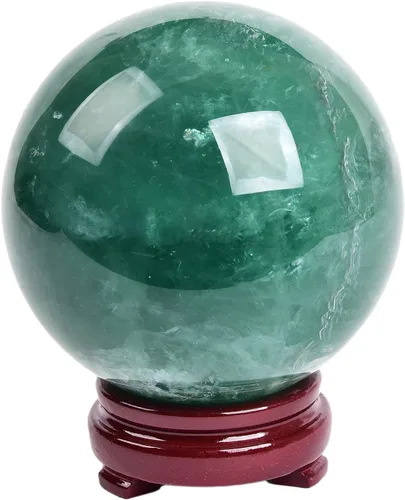 Vista 19 de JIC Gem Piedra Natural de Jaspe Africano Cristal de Curación Esfera Adivinación Bola de Piedra Preciosa, Feng Shui Reiki Aura Decoración