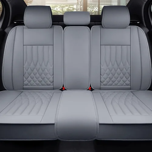 Vista 10 de Aierxuan 2 piezas de fundas de asiento de automóvil delanteras con cuero impermeable, compatible con bolsa de aire, funda acolchada para vehículos