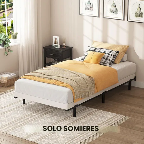 Vista 9 de SHOANED Resortes de caja de tamaño individual de 3 pulgadas - Base de colchón de perfil bajo sin ruido, base de cama de metal resistente con funda