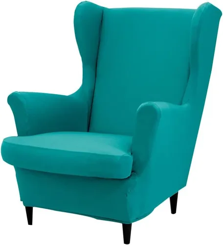 Vista 32 de Fundas para silla Wingback, 2 piezas, fundas elásticas para sillón de ala de color sólido con parte inferior elástica, protector de muebles