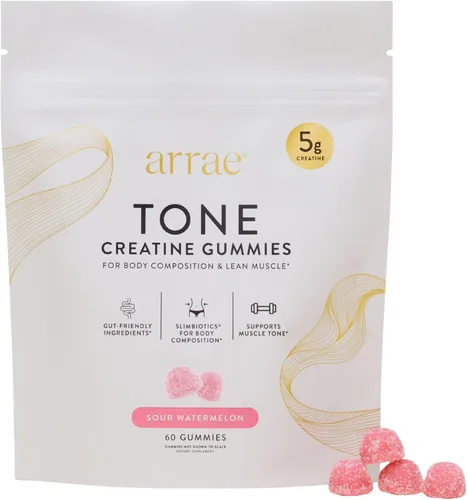 Vista 10 de Arrae Gomitas de creatina para mujer, músculo y fuerza, sandía agria, 90